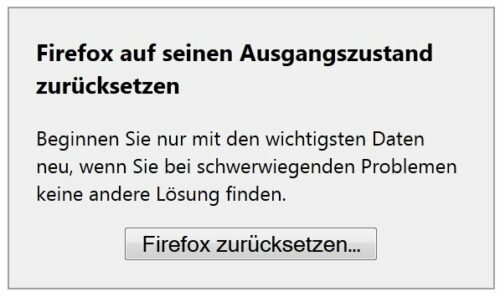 Firefox zurücksetzen